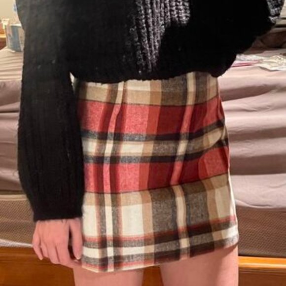 Multi color Plaid Print Bodycon mini Skirt red - Picture 12 of 12